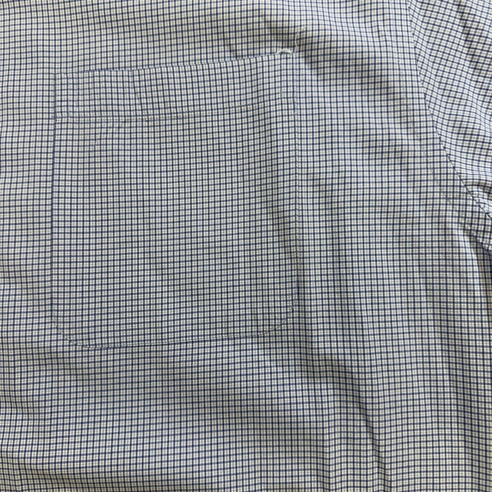 Roundtree & Yorke Light Blue Checkered Dress Shirt Size 2XB - Picture 6 of 7